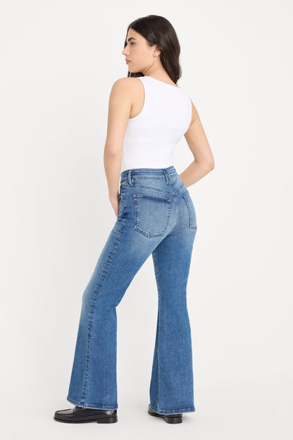 ALWAYS FITS GOOD PETITE FLARE JEANS | INDIGO1071