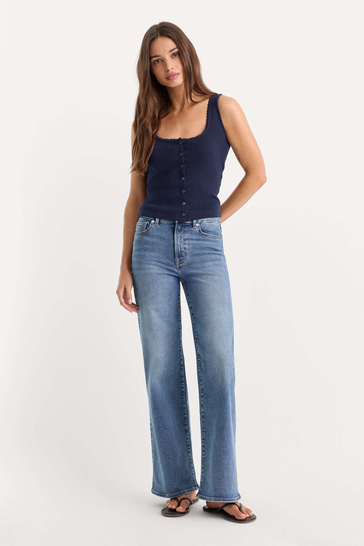 ALWAYS FITS PETITE SLIM PALAZZO JEANS | TAWNY