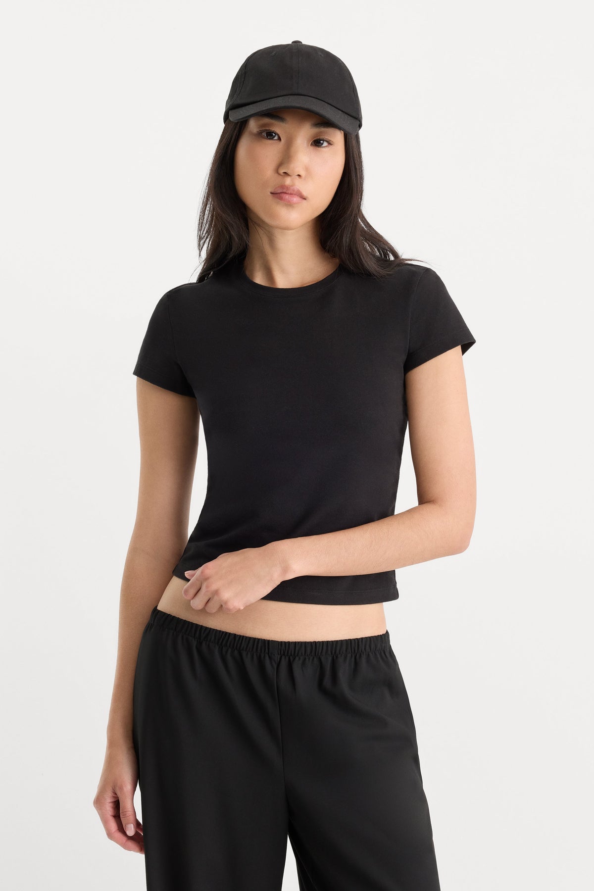 THE CAP SLEEVE TEE | BLACK001