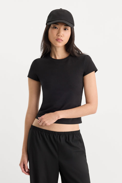 THE CAP SLEEVE TEE | BLACK001