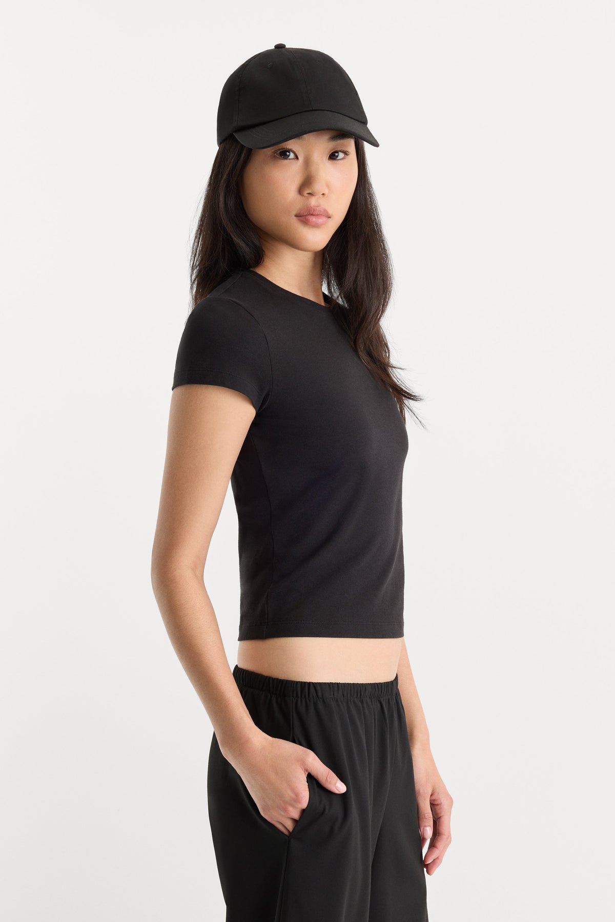 THE CAP SLEEVE TEE | BLACK001