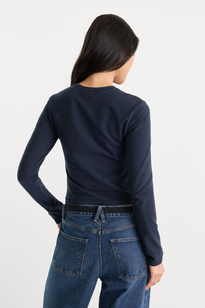 THE LONG SLEEVE BABY TEE | NEW NAVY