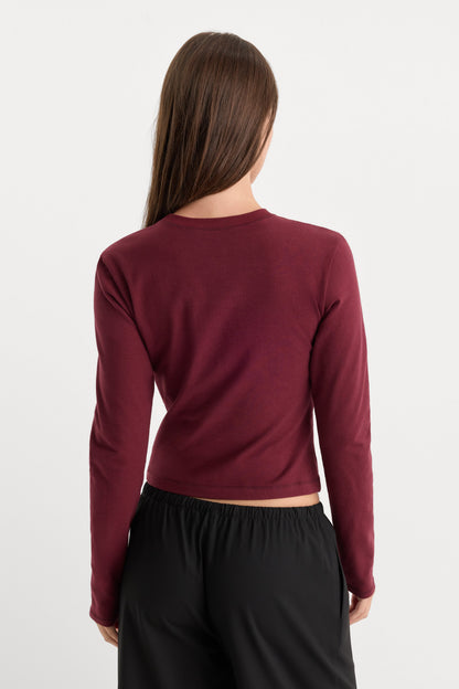 THE LONG SLEEVE BABY TEE | BERRY NOIR