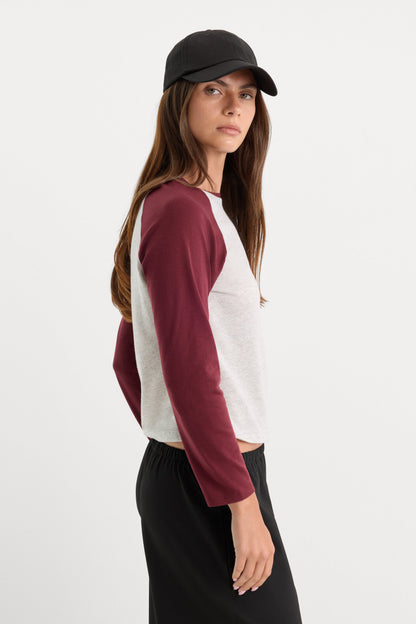THE LONG SLEEVE RAGLAN TEE | VINTAGE GREY