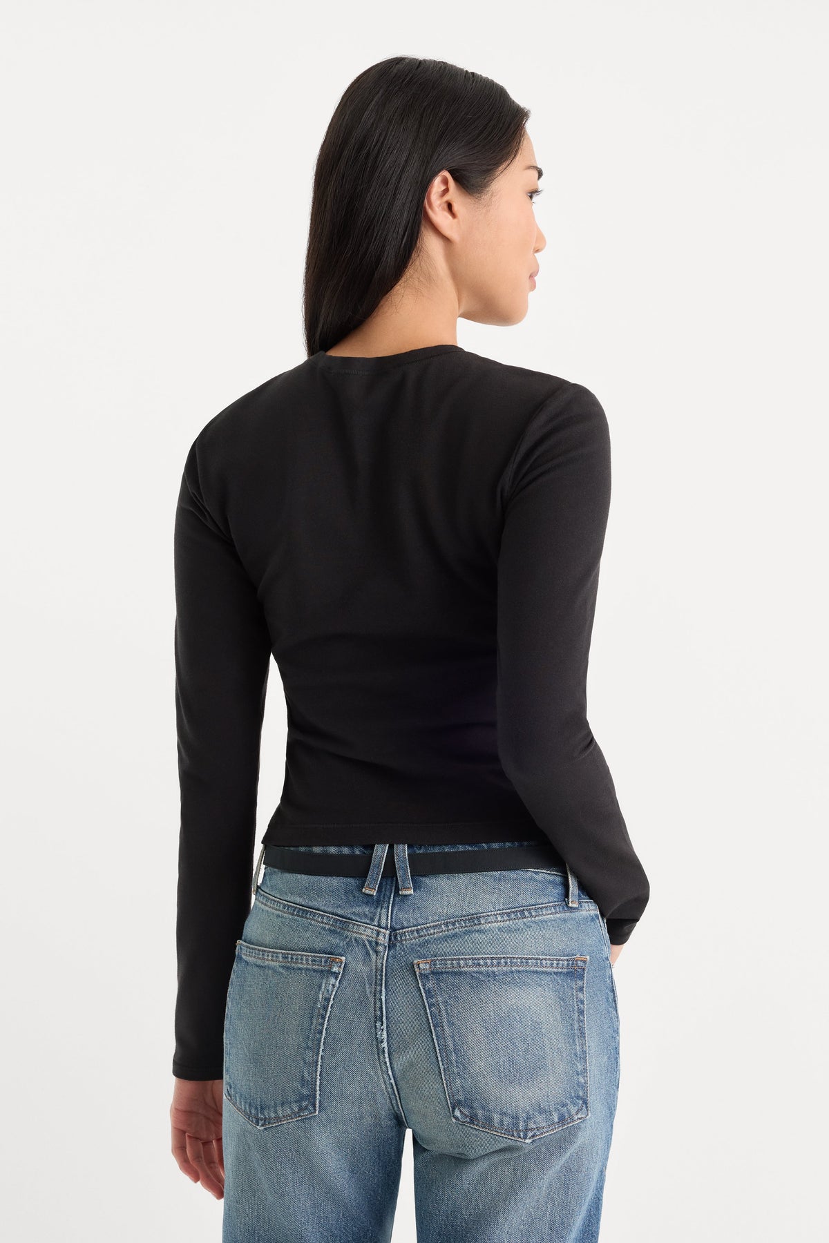THE LONG SLEEVE BABY TEE | BLACK