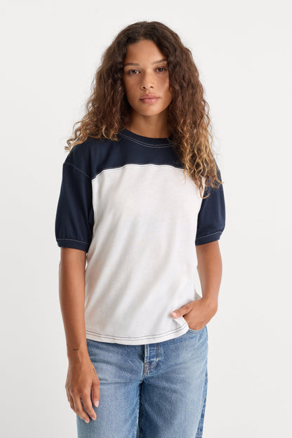 THE COLORBLOCK GYM TEE | NAVY WITH CHALK