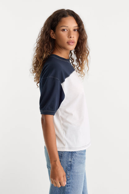 THE COLORBLOCK GYM TEE | NAVY WITH CHALK