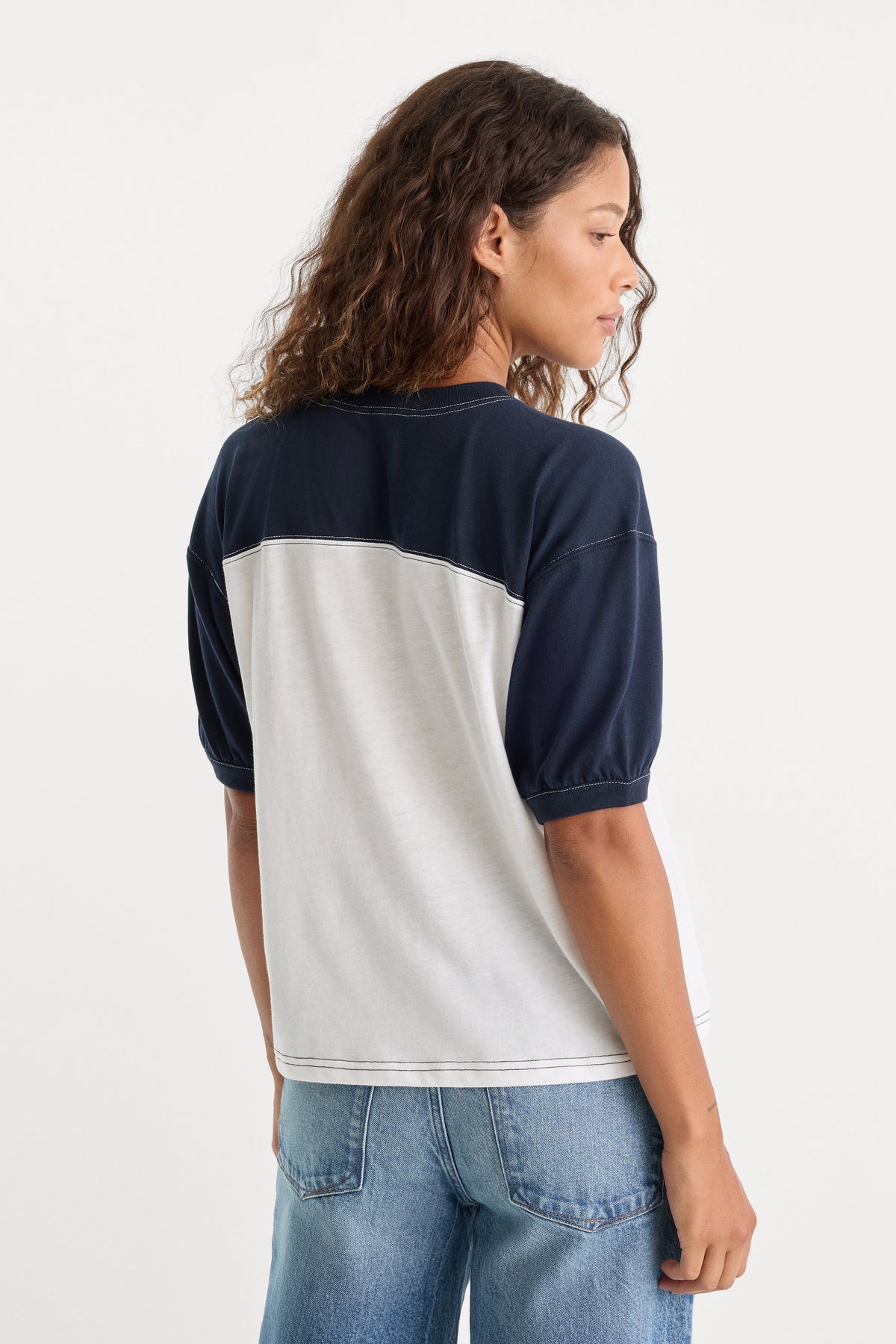THE COLORBLOCK GYM TEE | NAVY WITH CHALK