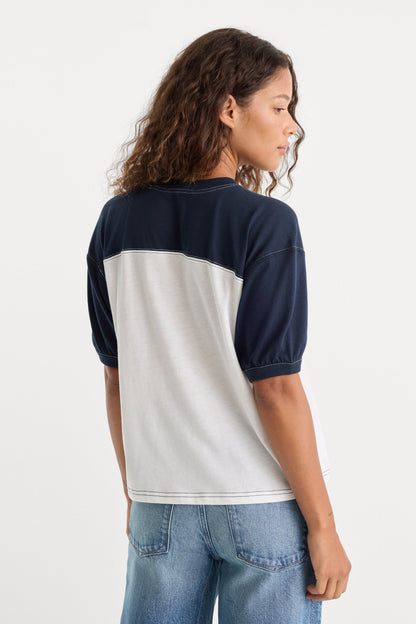 THE COLORBLOCK GYM TEE | NAVY WITH CHALK