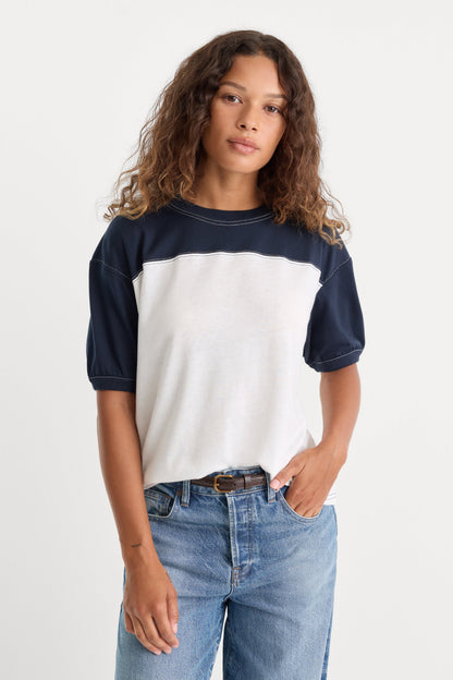 THE COLORBLOCK GYM TEE | NAVY WITH CHALK