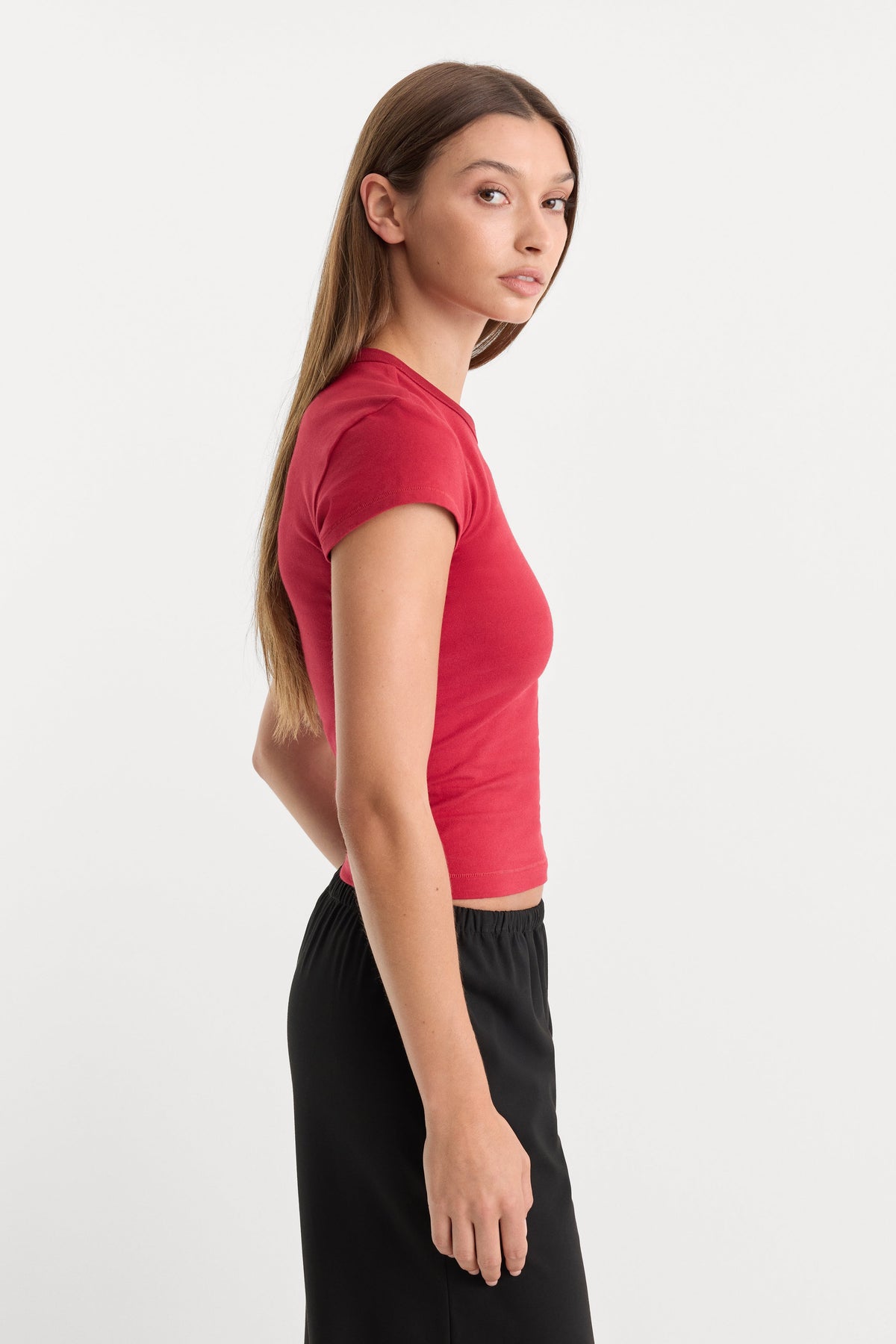THE CAP SLEEVE TEE | CARMINE