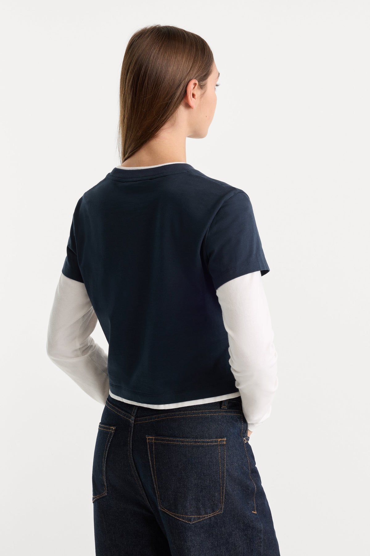 THE COMBO LAYERED TEE | NAVY WITH CHALK