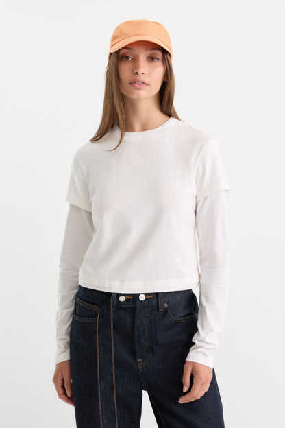 THE COMBO LAYERED TEE | CHALK WITH CHALK