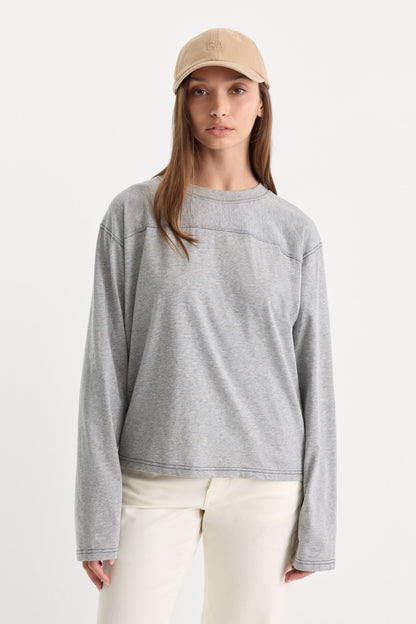 THE LONG SLEEVE GYM TEE | GREY MELANGE