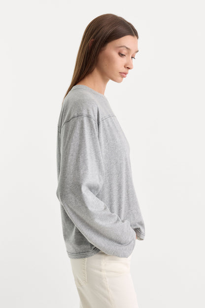 THE LONG SLEEVE GYM TEE | GREY MELANGE