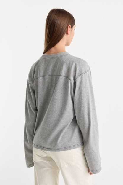 THE LONG SLEEVE GYM TEE | GREY MELANGE