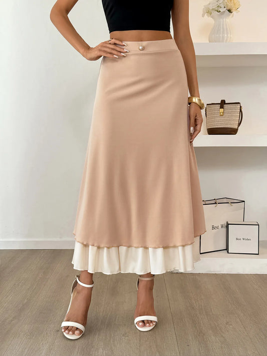 Shopemilees Lenora Contrast-Hem Midi Skirt - image 1